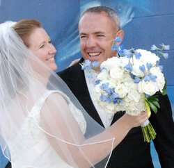 On a fishing trip, off the Massachusetts coast, Tony proposed and Tam accepted. 