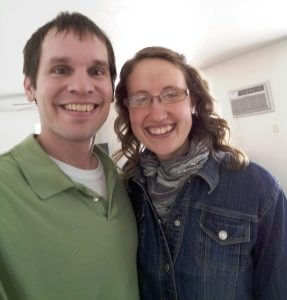 Image of Matt and Catie smiling inside