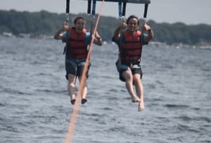Image of Matt and Catie enjoying water sports together