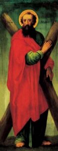Image of St. Andrew holding his cross