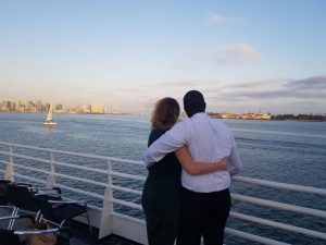 Image of couple looking off into the distance