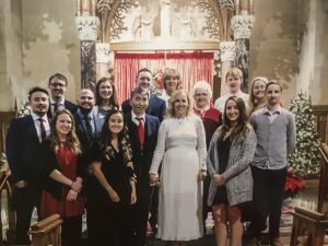 a family stands together